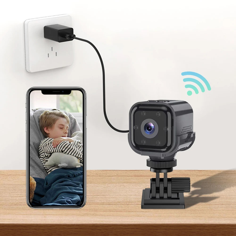 Wifi Mini Camera Two Way Audio Smart Wireless Camera Motion Detection Night Vision Pro Cam 960mAh for Indoor Outdoor Home Office