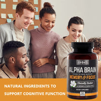 ONNIT Alpha Brain - Premium Nootropic Brain Supplement - Good for Focus, Concentration and Memory - 90 Capsules