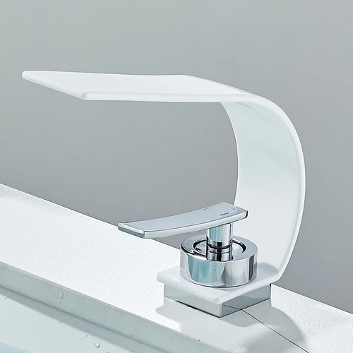 Waterfall Bathroom Sink Faucet Single Handle Basin Faucet Hot Cold Water Mixer Tap For Bathroom Sink