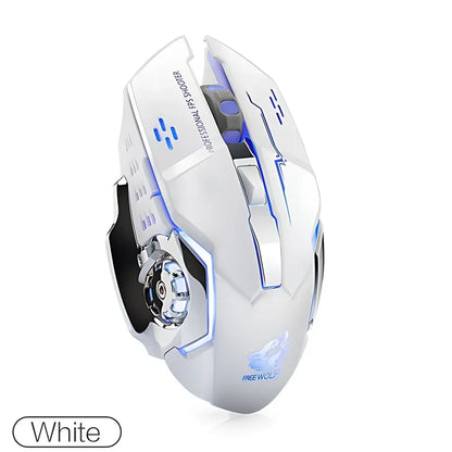 STONEGO 2.4G Wireless Bluetooth Mouse USB Computer Game Mouse with Receiver LED Colorful Changing Optical Silent Ergonomic