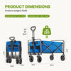 JHK Outdoor Collapsible Foldable Garden Beach Cart Large Capacity Wagon Cart Utility Grocery Wagon for Shopping Sports Camping