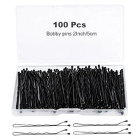 100 Pieces Hair Clip Black Hair Pin Set for Women Girls Kids Premium Wave Black Hair Pin with Storage Box