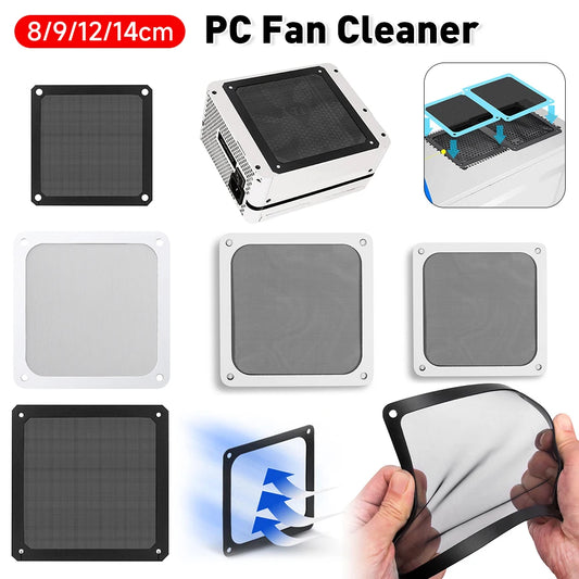 8-14cm Magnetic Frame Dust Filter Dustproof Mesh Cover Net Guard with Hole for PC Computer Case Cooling Fan Power Accessories