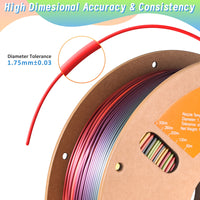 Eryone Silk Rainbow PLA 1KG Filament 1.75mm ±0.03mm Excellent Quality For 3D Printer Sunset Vibrant Palette Rainbow Materials
