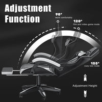 Gaming Chair with Footrest Gamer Chairs Ergonomic with Lumbar Cushion Headrest Gaming Chair Height Adjustable Computer Chair