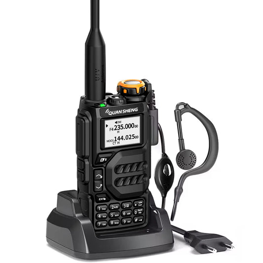 UVK5 AM/FM/DTMF walkie Talkie 200 Channel Type-C Charging Three Frequency Receiving walkie Talkie NOAA Weather Forecast, with Fl