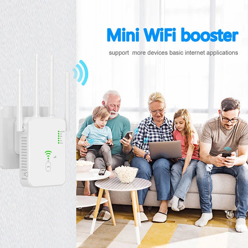 WiFi Repeater 1200Mbps - Dual Band Signal Booster & Range Extender