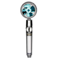 Turbo Propeller Water Saving Shower Head and Holder High Preassure Showerhead Rainfall with Fan Bathroom Accessories