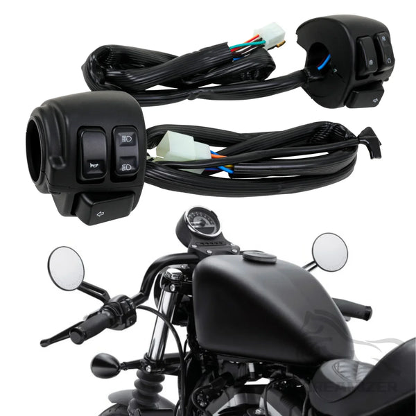 Motorcycle 1"25mm Handlebar Control Switch With Wiring Harness For Harley Softail 1996-2012 Dyna Sportster 883 1200 V-Rod