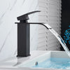 Matte Black Basin Faucet Deck Mounted Single Lever Bathroom Crane Waterfall Brass Bathroom Tap Hot Cold Water Mixer Taps