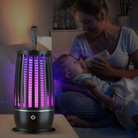 Electric Fly Catcher USB Rechargeable Electric Mosquito Swatter Electric Fly Trap with Night Light for Backyard Terrace Camping