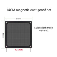 8-14cm Magnetic Frame Dust Filter Dustproof Mesh Cover Net Guard with Hole for PC Computer Case Cooling Fan Power Accessories