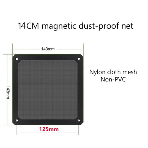 8-14cm Magnetic Frame Dust Filter Dustproof Mesh Cover Net Guard with Hole for PC Computer Case Cooling Fan Power Accessories