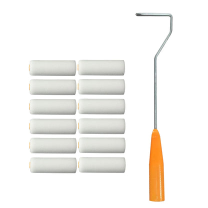 13pcs Mini Paint Roller Kit With 10 4-Inch Covers,30cm Long Roller Frame Paint Roller For Painting Walls Practical Tool