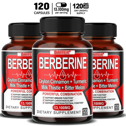 Berberine, Ceylon Cinnamon, Turmeric, Milk Thistle, Bitter Melon, Immune Function, Cardiovascular and Digestive Health