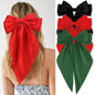 Hair Bows for Women Girls 3Pcs White Pink Black Silky Satin Large Bows Hair Clip Oversized Hair Ribbons Long Tail Big Hair Bows