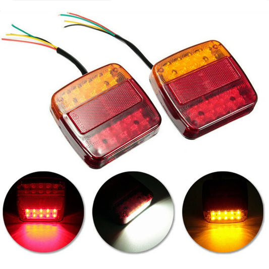 2Pcs 12V Taillight Turn Signal Indicator Rear Reverse Brake Stop Lamp Trailer Tail Lights Super Bright for Trailer Truck RV Boat