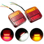 2Pcs 12V Taillight Turn Signal Indicator Rear Reverse Brake Stop Lamp Trailer Tail Lights Super Bright for Trailer Truck RV Boat