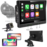 Portable Car Radio Multimedia Video Player Wireless CarPlay Android Auto 7inch Touch Screen With AUX FM For Rear View Camera ﻿