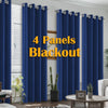 4PCS Blackout Curtains, Heat-Insulated Grommet Curtains For Bedroom Darkening, Noise Reduction Curtains For Living Room