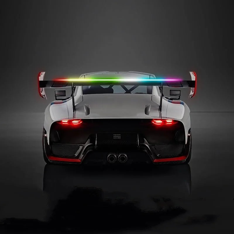 51 Inch Coloured Car Drift Tail light Universal LED Car Carbon Fibre car Light Trunk Roof Wing Light Strip with Turn Signal 12v