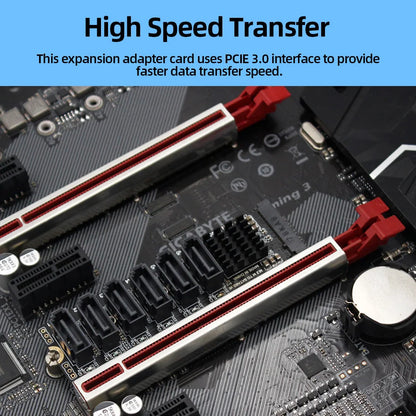 M2 M-EKY PCIE3.0 To SATA6G Docking Expansion Card 6 Port Expansion Card 16000 MB/s Transmission Speed for Hard Disk Support SATA