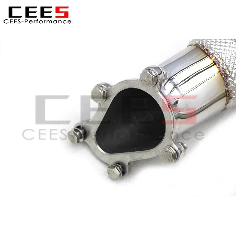 CEES with Free Flow Tube SS304 Exhaust Downpipe Header for Nissan GTR/GT-R 3.8TT 2008-2023 Sport Downpipe Exhaust System