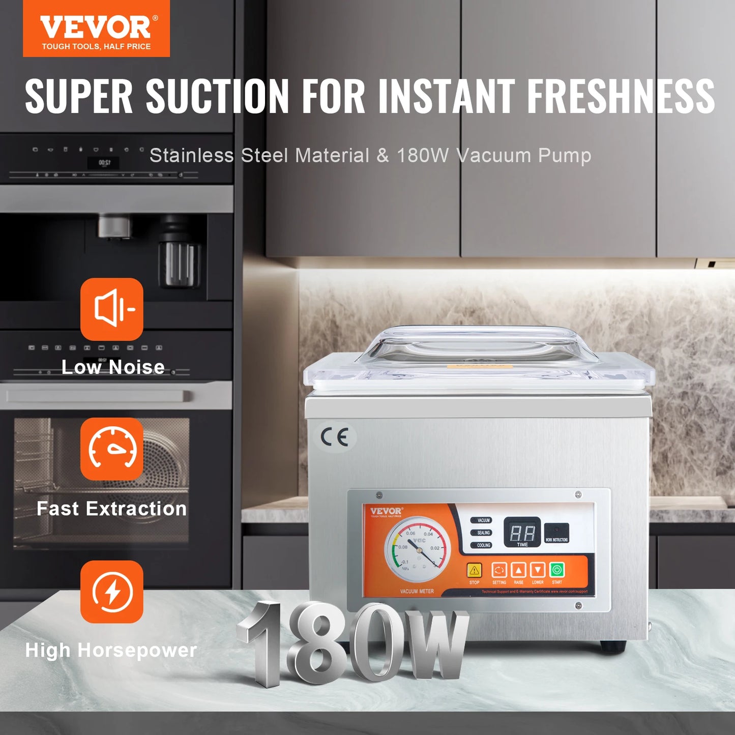 VEVOR DZ-260A Professional Chamber Vacuum Sealer - 15.7 Inch Sealing Length