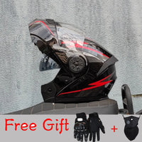 ORZ-161 Modular Filp up Motorcycle Helmet Full Face Racing Helmet Dual Visors DOT Approved motosiklet kaskı