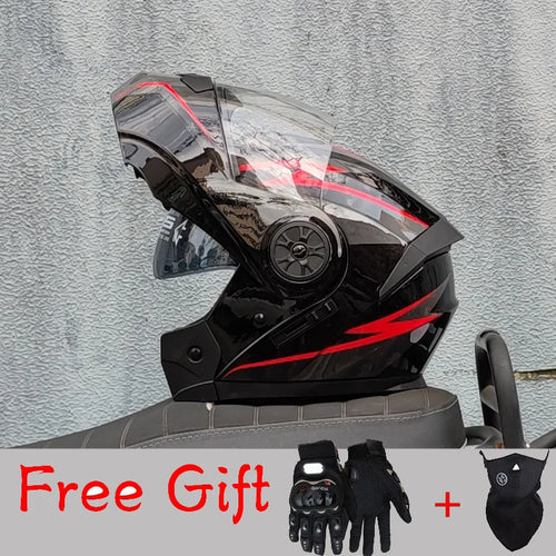 ORZ-161 Modular Filp up Motorcycle Helmet Full Face Racing Helmet Dual Visors DOT Approved motosiklet kaskı