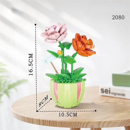 LOZ Flower Bouquet Building Blocks Kit DIY Flowers Block Toys Set Valentine's Day Rose Bricks Set Gift for Girls Friends adults