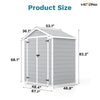 Victone 6' x 4' Plastic Outdoor Storage Shed with Floor, Resin Garden Tool shed with Windowsfor Garden, Backyard, Pool Tools