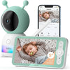 BOIFUN 2K 5" Baby Monitor Camera,  360° Rotation with Phone App, Colorful Night Lights,Motion Monitoring, Automatic Tracking