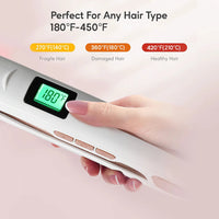 KIPOZI Professional Titanium Flat Iron Hair Straightener Digital LCD Display Dual Voltage Titanium Plates Salon & Home Use 2025