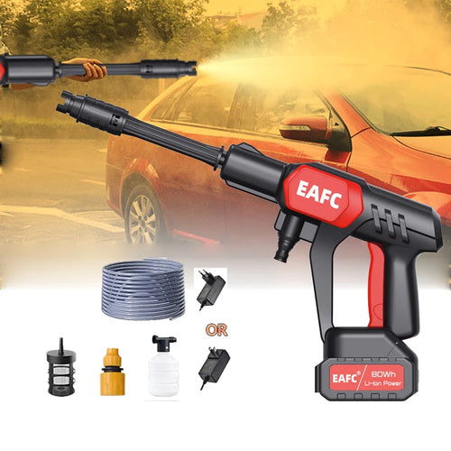 100Bar Wireless High Pressure Car Wash Gun Washer Supplies Foam Generator Water Gun Spray Cleaner Car Wash for Auto Home Cleanin