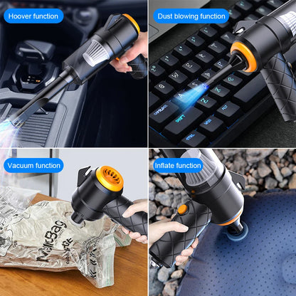 6 In 1 Blowing & Suction Vacuum Cleaner 3500PA Strong Suction Mini Handheld Cleaner Multifunctional for Car Home Office Cleaning