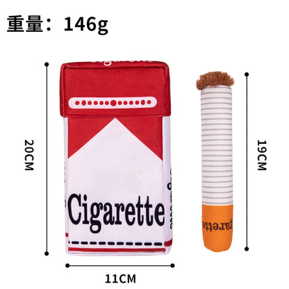 Dogs Cigarette Teeth Grinding Toys With Squeaking Sound Funny Squeaky Cigar Plush Toy For Pet Chewing Teething Grinding Training