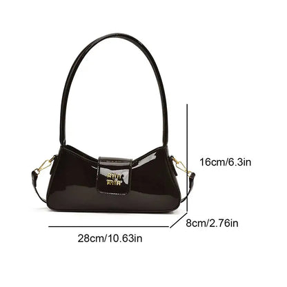 Light Luxury High-end Patent Leather Ladies Shoulder Bag 2025 New PU Leather Women Tote Bag Underarm Handbag Crossbody Purse