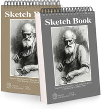 Sketchbook - 9"x12" spiral bound drawing board, 1 pack of 100 sheets, acid-free paper - perfect for kids sketchbook drawing