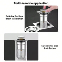 2Pcs Bathroom Sink Stopper,Universal Replacement  Up Stainless Steel Sink Drain Filter with Hair Catcher,1.1-1.45Inch