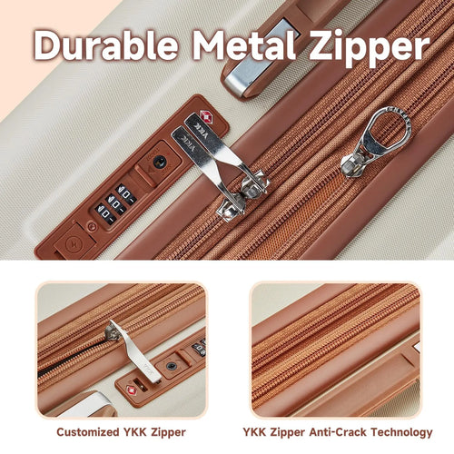 imiomo Expandable Carry on Luggage Suitcase Set with Travel Bag, Cup Holder, TSA Lock, Spinner Wheels, Lightweight Durable