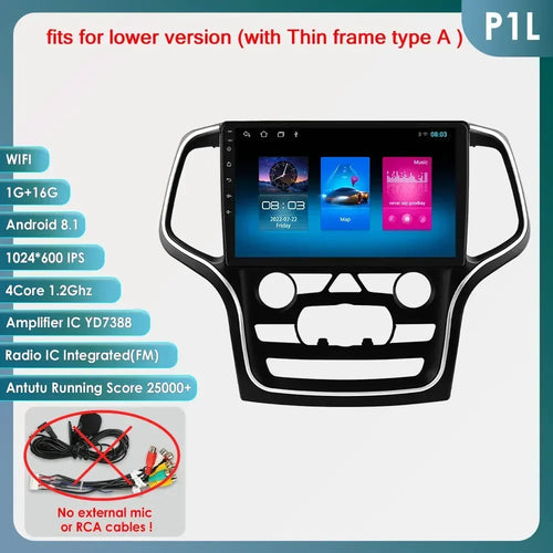 Hizpo 10.1 Carplay 4G 2Din Android 13 Car Radio for Jeep Grand Cherokee WK2 2014 -2022 Multimedia Video Player Autoradio GPS DSP