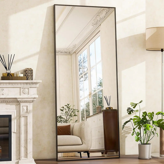 BEAUTYPEAK Floor Mirror Full Length Mirror - 26"x 71" Rectangle, Aluminum Frame Free-Standing Wall & Leaning