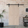 US Stock 42 in. X 84 in. Unfinished Sliding Barn Door with 7FT Barn Door Hardware Kit & Handle ，K Frame，Solid Spruce Wood