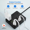 TRANSTON Power Outlet with Surge Protector, 9 power strip 3 USB Ports, 5ft Extension Cord, Quick Charge, For Homeand off