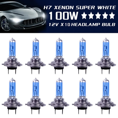 2/10Pcs H7 100W 12V Car Fog Light Halogen Bulbs Super Bright Car Headlight Bulbs Auto Parking Lamp Led Bulbs Car Accessories