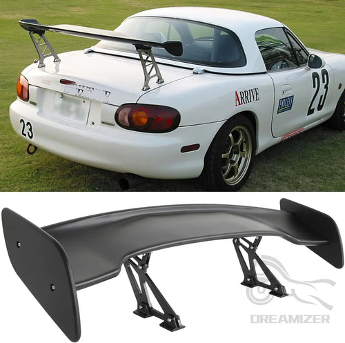 Universal 116CM  ABS Wing Car Tuning Accessories Tail Exterior Trim GT Style Spoiler Black Matte Black Look For 99% Sedan Common