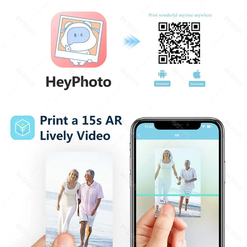 MT53 Color Photo Wifi Printer Portable Mobile Phone Mini Bluetooth Handheld Pocket Printing Machine 2x3 inch Sticky-Backed Paper