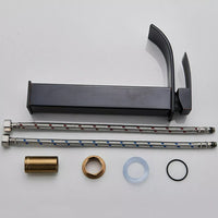 Black Waterfall Basin Sink Faucet Tall Bathroom Mixer Tap Wide Spout Vessel Sink Fauet Hot Cold Water Tap