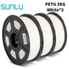 SUNLU PETG 3D Filament 1KG 3 Rolls 1.75mm +/-0.02MM 3D Printing Filament Neatly Wound Filament Vacuum Packing Fast Shipping EzBuyCo